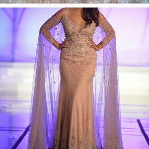 Custom terani couture blush formal dress.